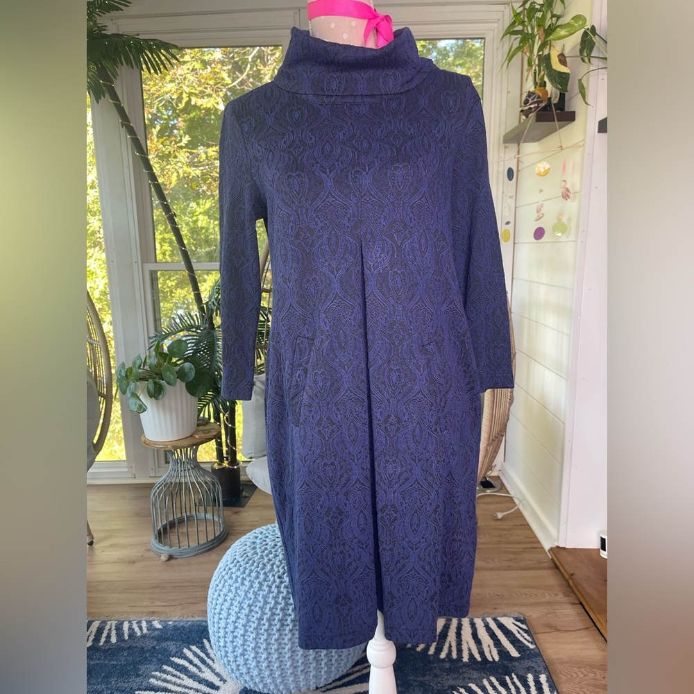 Tyler Boe Kim Turtle Neck Navy Long Sleeve Dress size XS